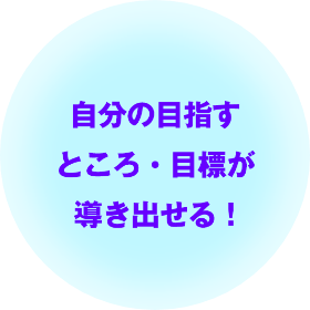 自分の目指すところ・目標が導き出せる！