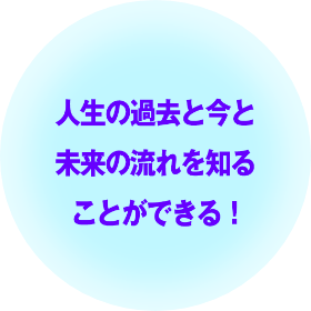 人生の過去と今と未来の流れを知ることができる！