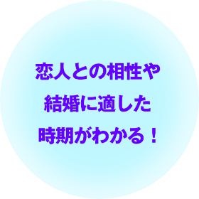 恋人との相性や結婚に適した時期がわかる！