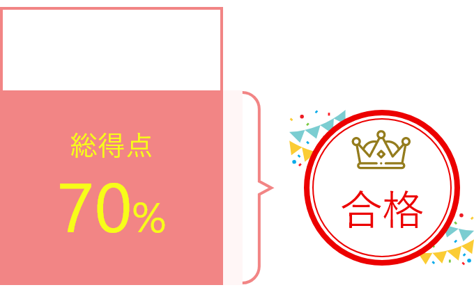 得点率は70%以上で合格満点を取らなくても大丈夫！