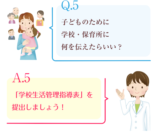 Q5.子どものために学校・保育所に何を伝えたらいい？