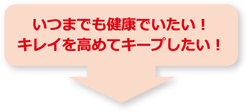 いつまでも健康でいたい！キレイを高めてキープしたい！