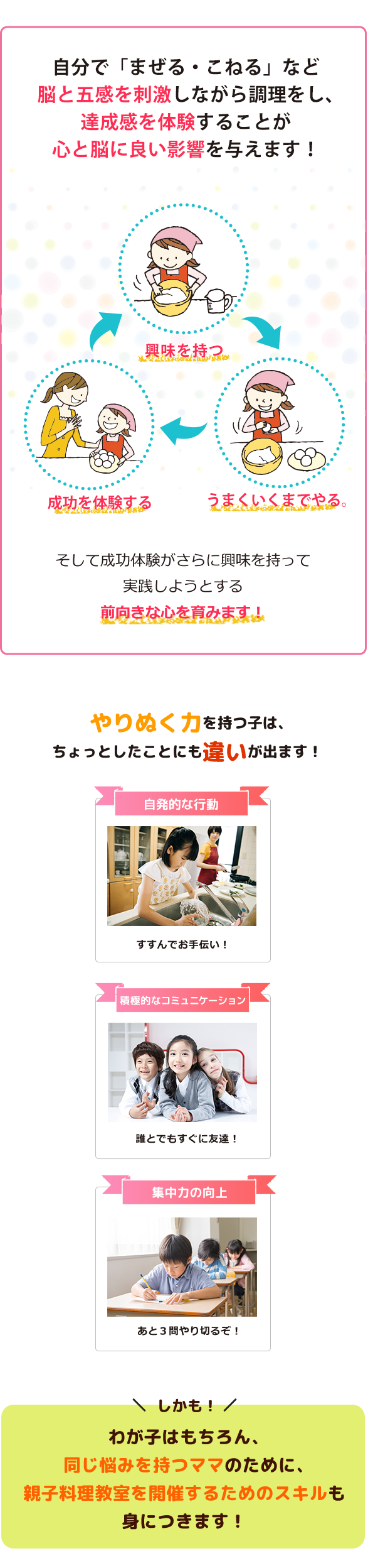 ポイントは子どものひとりクッキング！