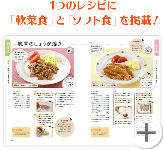 1つのレシピに「軟菜食」と「ソフト食」を掲載！