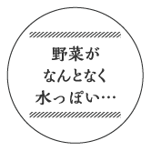 野菜がなんとなく水っぽい…