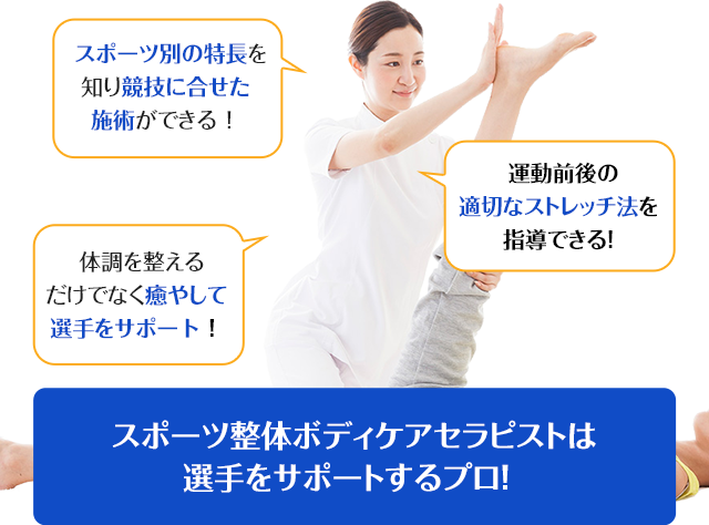 選手をサポートできるプロ