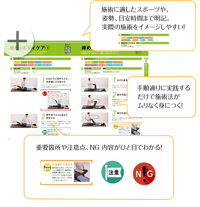 見ながら実践するだけ。施術もカンタン！