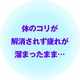 体のコリが解消されず疲れが溜まったまま…