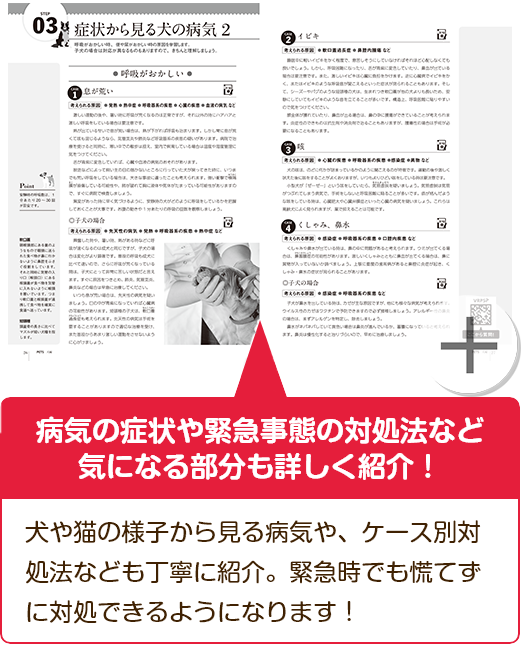 病気の症状や緊急事態の対処法など気になる部分も詳しく紹介！