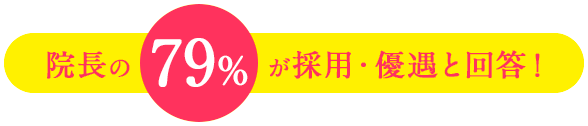 院長の79%が採用・優遇と回答！