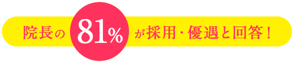 院長の81%が採用・優遇と回答!