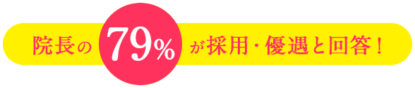 院長の79%が採用・優遇と回答！