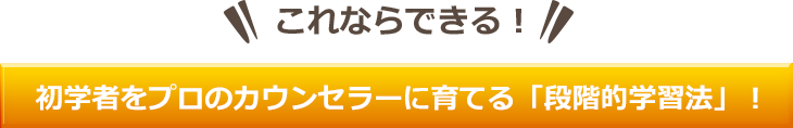 これならできる！　初学者をプロのカウンセラーに育てる「段階的学習法」！