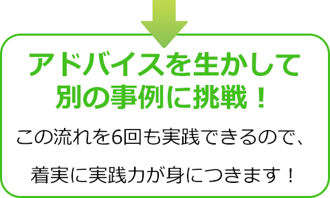 アドバイスを生かして別の事例に挑戦！