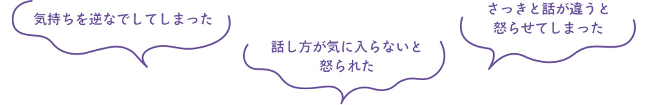 気持ちを逆なでしてしまった、話し方が気に入らないと怒られた、さっきと話が違うと怒らせてしまった