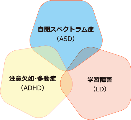 自閉スペクトラム症（ASD）注意欠如・多動症（ADHD）学習障害（LD）