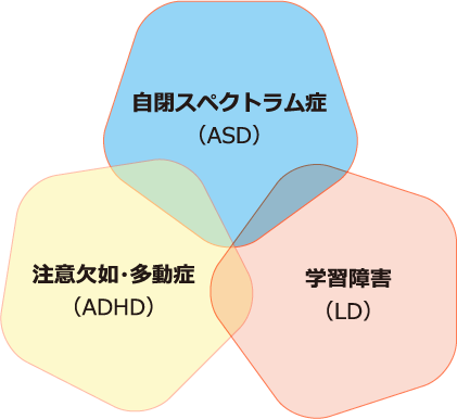 自閉スペクトラム症(ASD)注意欠如・多動症(ADHD)学習障害(LD)
