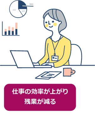 仕事の効率が上がり残業が減る