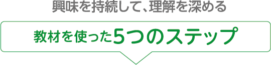 興味を持続して、理解を深める 教材を使った５つのステップ