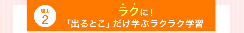 理由2 ラクに！「出るとこ」だけ学ぶラクラク学習