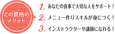 この資格の メリット 1. 競技にあわせた体を作れる！ 2. 試合にピークを持っていける！ 3. ケガの防止・疲労回復！