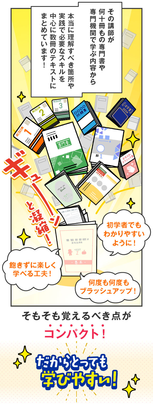 そもそも覚えるべき点がコンパクト！だからとっても学びやすい！