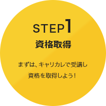 STEP1 [資格取得] まずは、キャリカレで受講し資格を取得しよう！