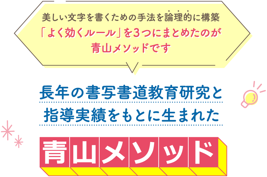 長年の書写書道教育研究と指導実績をもとに生まれた 青山メソッド