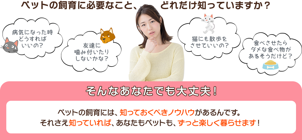 ペットの飼育に必要なこと、どれだけ知っていますか？