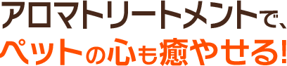 アロマトリートメントで、ペットの心も癒やせる!
