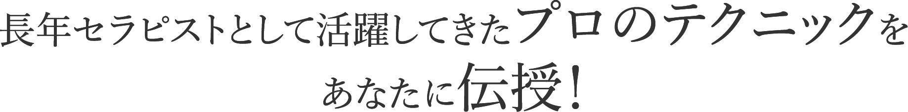 プロのテクニックをあなたに伝授！