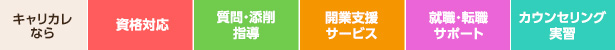 資格対応,質問・添削指導,開業支援サービス,就職・転職サポート,カウンセリング実習